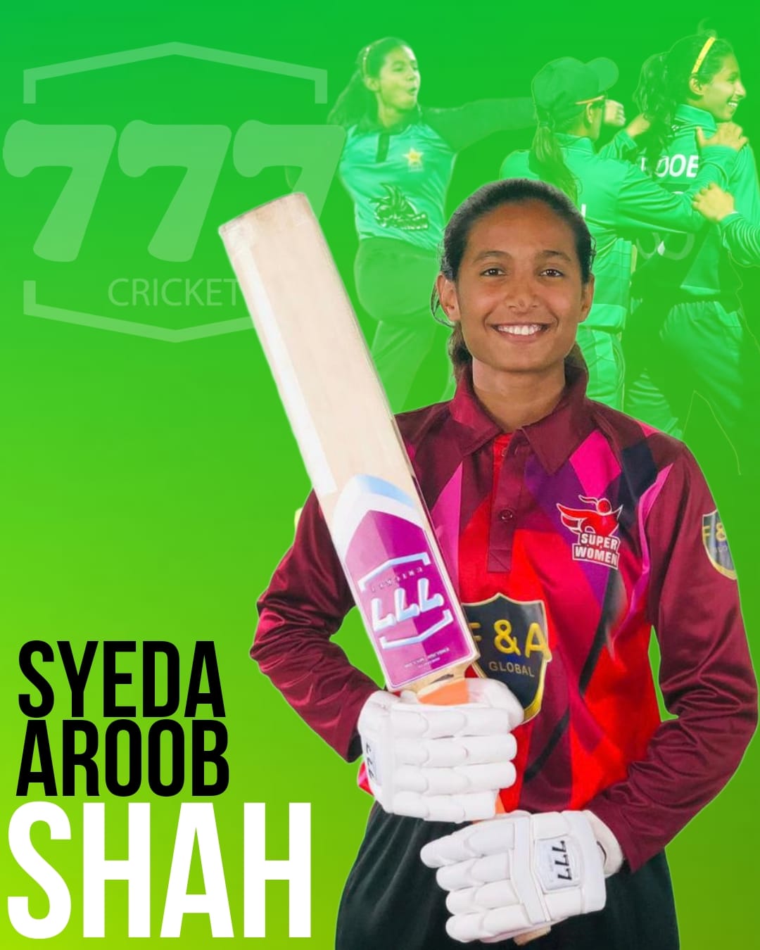 Womens cricketer Syeda Aroob Shah